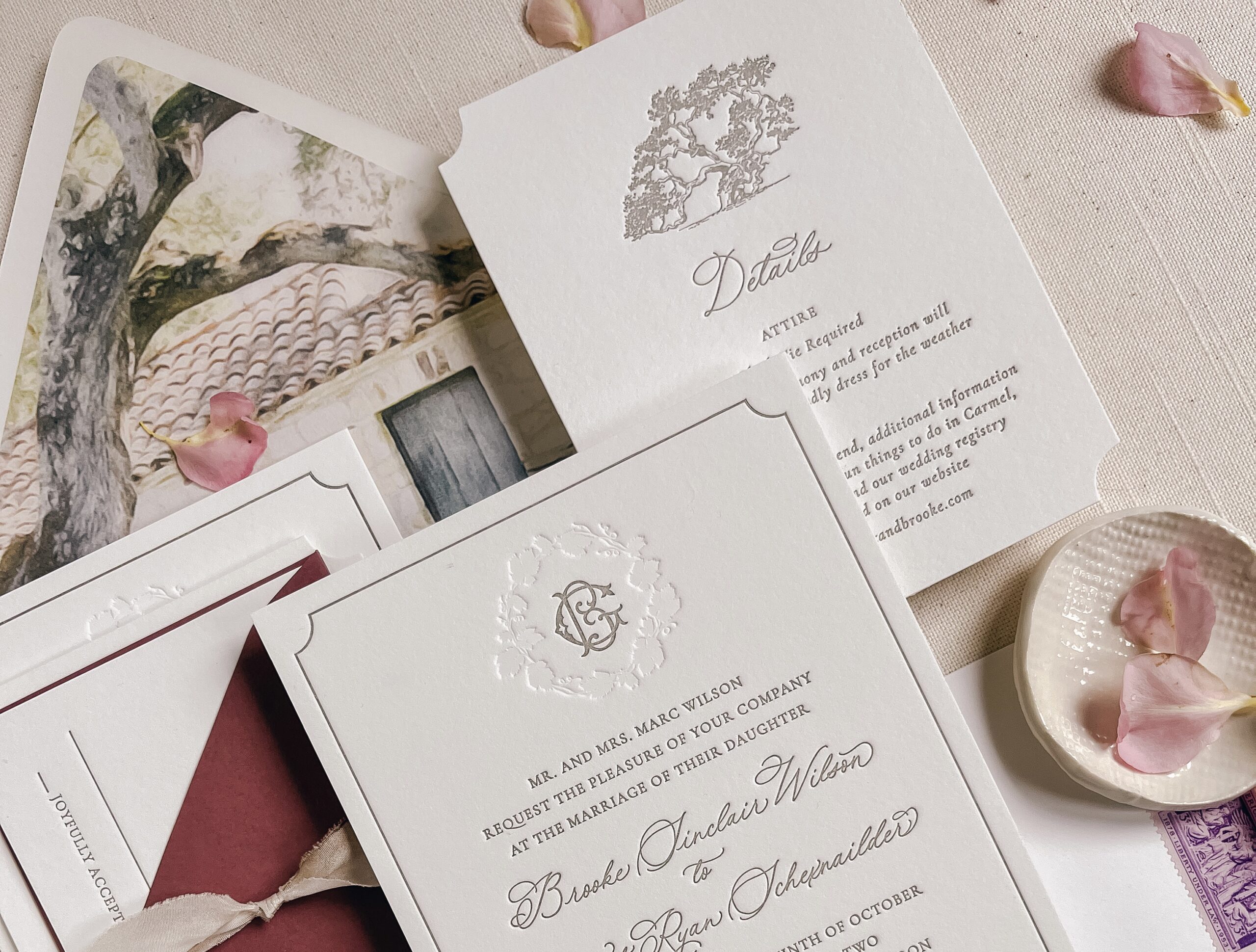 Custom Print Handmade Vintage Wedding Scroll Invitation