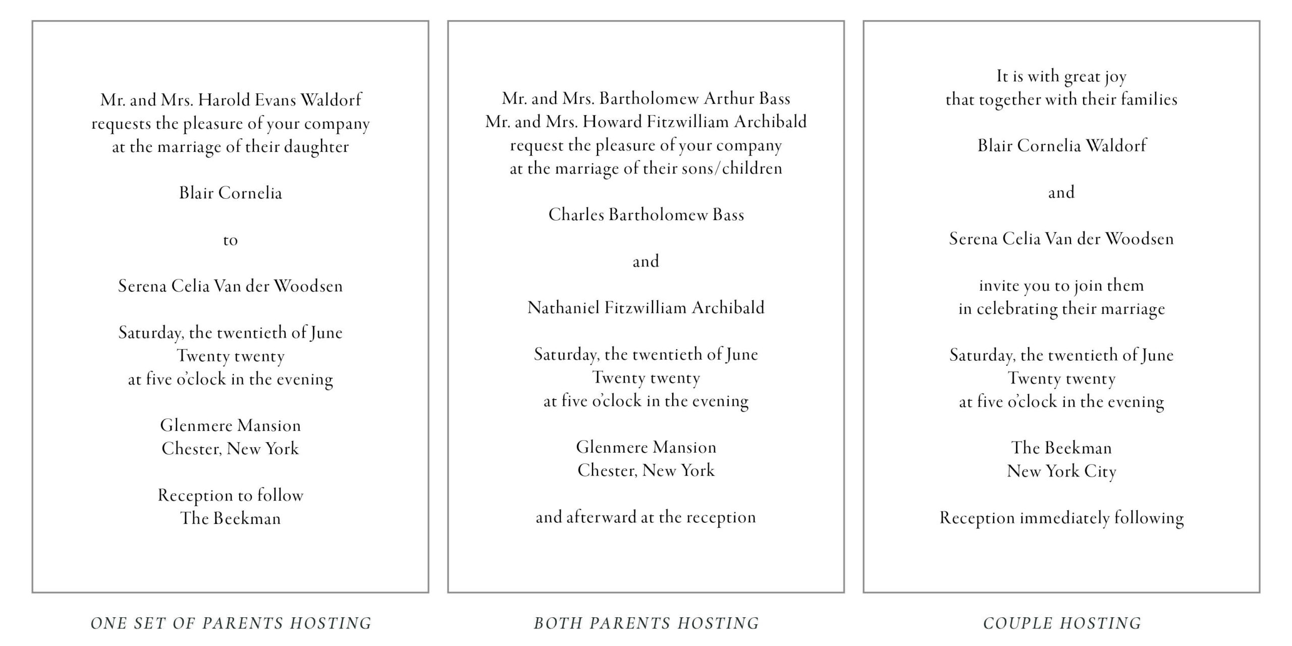 wedding invitation wording etiquette Invitation wedding wording samples ...